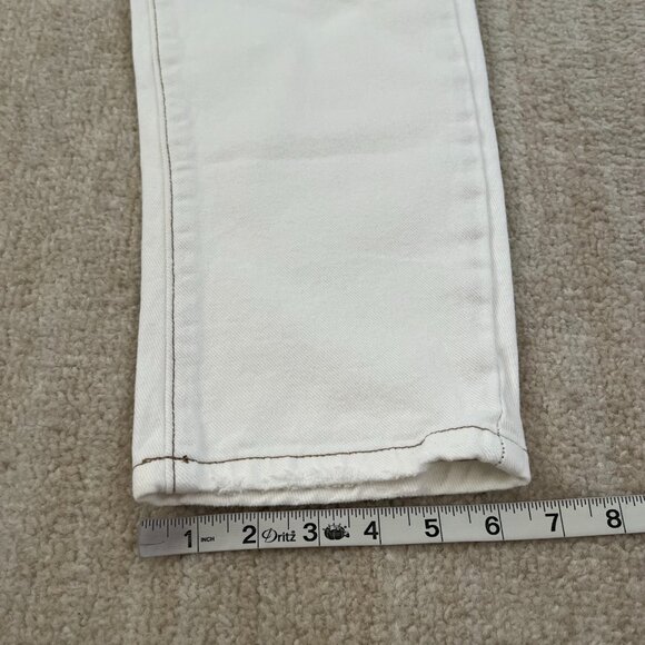 Revolve One Teaspoon Shabbies White Drawstring Boyfriend Crop Jeans S - Picture 6 of 10